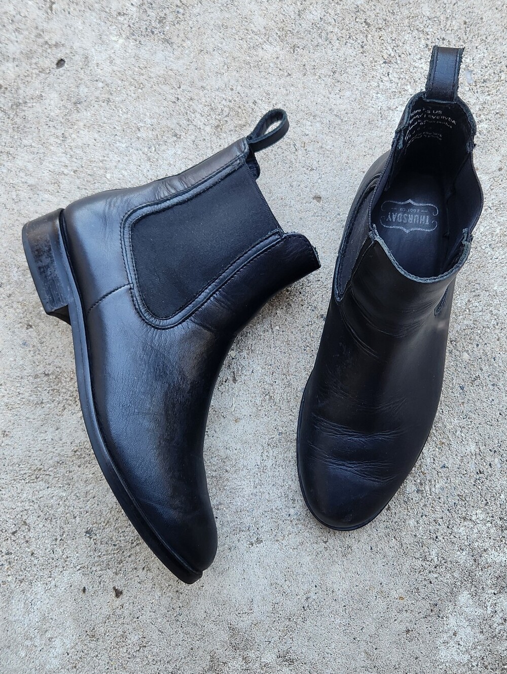 ​Thursday Boot Co. Duchess Black Leather Chelsea Ankle Boots Women’s Size 7.5